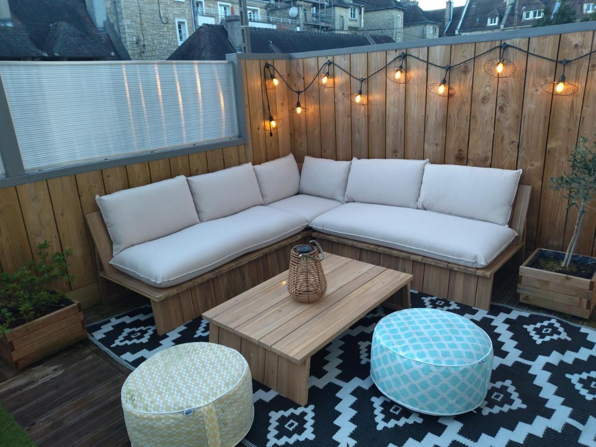 Cabane d'Arlette, grande terrasse en centre-ville Falaise  Extérieur photo